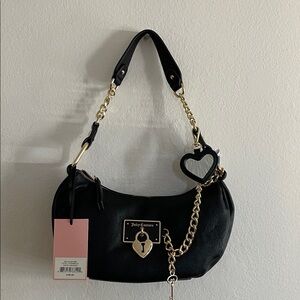 Juicy Couture Black Shoulder Bag with Gold Chain